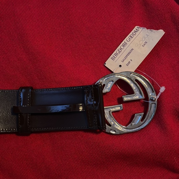 NWT Vintage Gucci Womens Brown Leather Push Lock GG Buckle Belt Size 28 - Picture 2 of 7